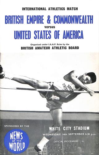 PROGRAMME OFFICIEL RENCONTRES INTERNATIONALES ATHLÉTISME 1960