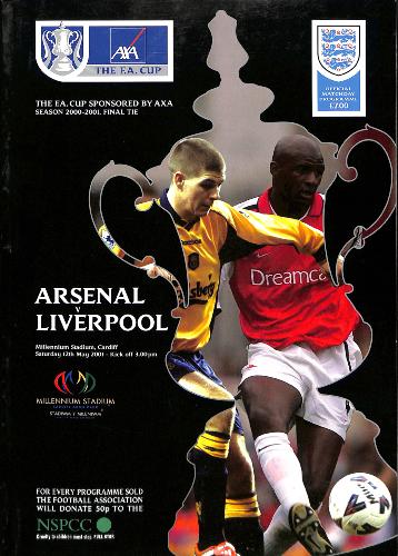 PROGRAMME OFFICIEL DU MATCH FA CUP ARSENAL VS LIVERPOOL DU 12 MAI 2001