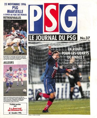 Le journal du PSG N°37 du 17 novembre 1996