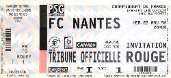 Billet entier PSG vs FC Nantes du 28 août 1996
