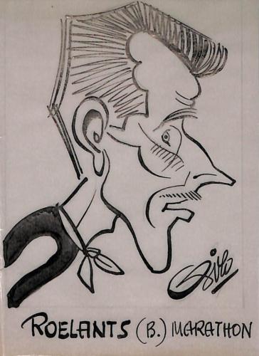 Caricature originale de Gaston ROELANTS (BEL) Athlétisme