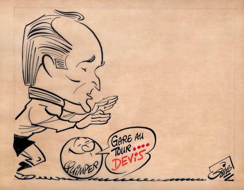 CARICATURE ORIGINALE DE ROBERT DEVIS (QUIMPER FC)