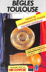 Programme officiel VIP de la Finale du Championnat de France 1991