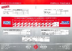 PROGRAMME OFFICIEL DU COMBAT ENTRE RAMIREZ ET WHITAKER LE 12 MARS 1988