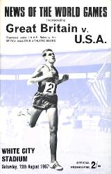 PROGRAMME OFFICIEL ATHLÉTISME GRANDE-BRETAGNE VS USA 1967