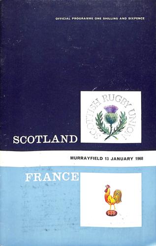 PROGRAMME OFFICIEL DU MATCH ÉCOSSE VS FRANCE DU 13 JANVIER 1968