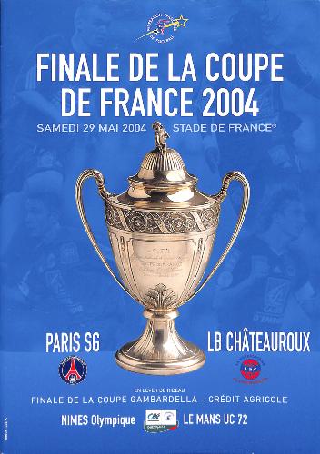 PROGRAMME OFFICIEL DU MATCH DE LA FINALE PARIS SG VS LB CHÂTEAUROUX