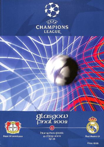 PROGRAMME OFFICIEL DU MATCH BAYER 04 LEVERKUSEN VS REAL MADRID DU 15 MAI 2002