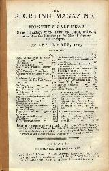 LIVRE « THE SPORTING MAGAZINE OR MONTHLY CALENDAR » FOR SEPTEMBER, 1793