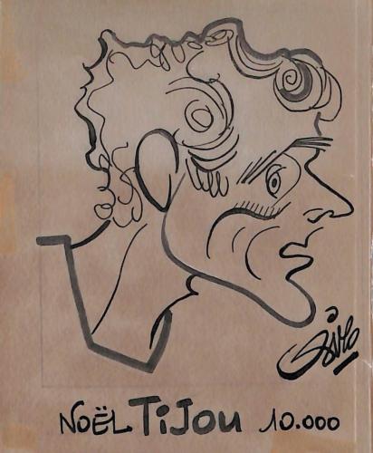 Caricature originale de Noël TIJOU (FR) Athlétisme