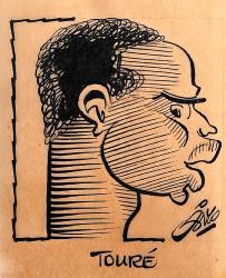 CARICATURE ORIGINALE DE BASSIDIKI TOURÉ (AAJ BLOIS, FC NANTES, AC AJACCIO)