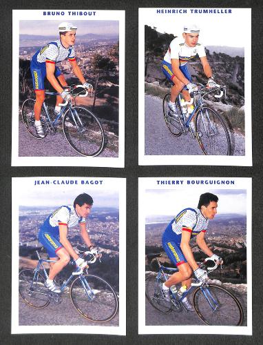 ENSEMBLE DE 21 CARTES PHOTO AVEC 17 COUREURS DIFFÉRENTS DE L'ÉQUIPE CASTORAMA ANNÉES 90