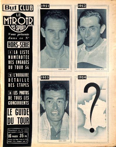BUT ET CLUB LE MIROIR DES SPORTS N°466 SUPPLÉMENT DU 5 JUILLET 1954