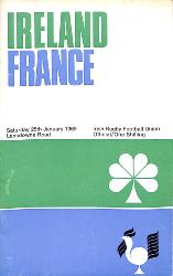 PROGRAMME OFFICIEL DU MATCH IRLANDE VS FRANCE DU 25 JANVIER 1969
