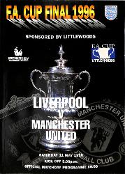 PROGRAMME OFFICIEL FINALE FA CUP MANCHESTER UNITED VS LIVERPOOL FC DU 11 MAI 1996