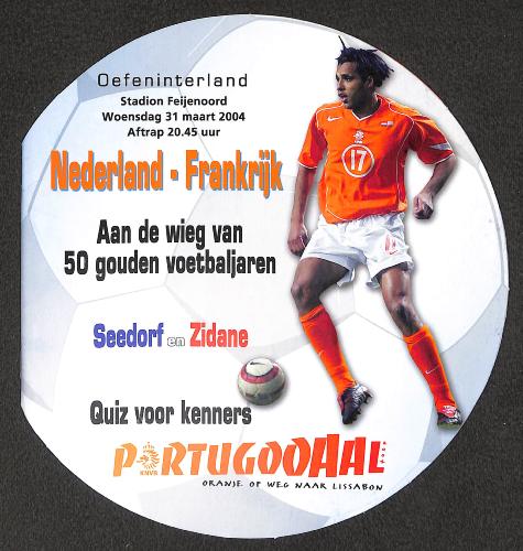 PROGRAMME OFFICIEL DU MATCH PAYS-BAS VS FRANCE DU 31 MARS 2004