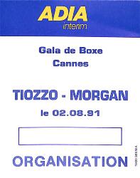 BILLET DU COMBAT ENTRE TIOZZO ET MORGAN LE 2 AOÛT 1991