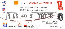 BILLET FINALE CHAMPIONNAT DE FRANCE 2008 DE RUGBY