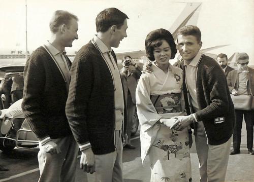 PHOTO ORIGINALE DE PRESSE D'ATHLÉTISME À L'ARRIVÉE POUR LES JO DE TOKYO EN 1964