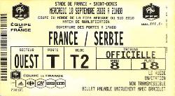 Billet France vs Serbie du 10 septembre 2008
