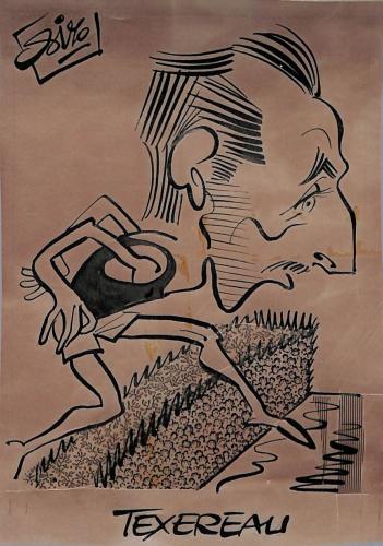 Caricature originale de Guy TEXEREAU (FR) Athlétisme