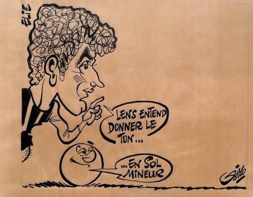 CARICATURE ORIGINALE DE JEAN-MARIE ELIE (RC LENS)