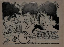 CARICATURE ORIGINALE DE BEAUJOUAN, FROMHOLTZ ET SAURFELD (AMIENS)