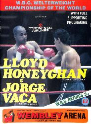 PROGRAMME OFFICIEL DU CHAMPIONNAT DU MONDE ENTRE HONEYGHAN ET VACA LE 29 MARS 1988