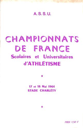 PROGRAMME OFFICIEL CHAMPIONNATS DE FRANCE ATHLÉTISME 1964