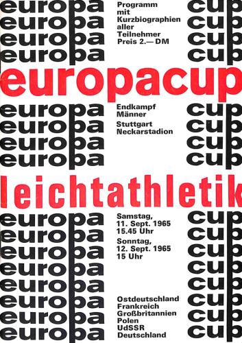PROGRAMME OFFICIEL COUPE D'EUROPE ATHLÉTISME 1965