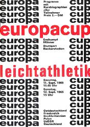 PROGRAMME OFFICIEL COUPE D'EUROPE ATHLÉTISME 1965