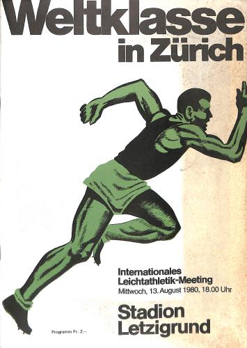 PROGRAMME OFFICIEL MEETING INTERNATIONAL ATHLÉTISME 1980