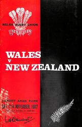 PROGRAMME OFFICIEL DU MATCH PAYS DE GALLES VS NOUVELLE-ZÉLANDE DU 11 NOVEMBRE 1967