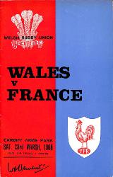 PROGRAMME OFFICIEL DU MATCH PAYS DE GALLES VS FRANCE DU 23 MARS 1968