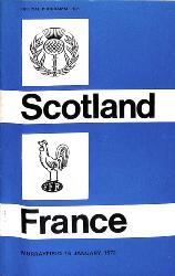 PROGRAMME OFFICIEL DU MATCH ÉCOSSE VS FRANCE DU 15 JANVIER 1972