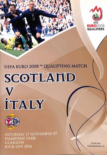 PROGRAMME OFFICIEL DU MATCH ÉCOSSE VS ITALIE DU 17 NOVEMBRE 2007