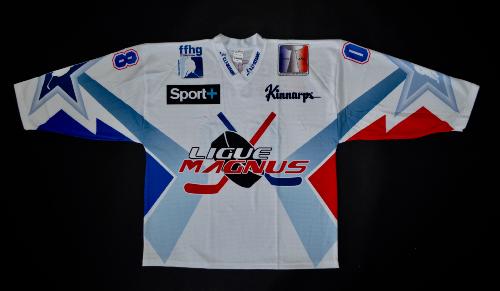 MAILLOT DE HOCKEY SUR GLACE N°8 LIGUE MAGNUS BLANC