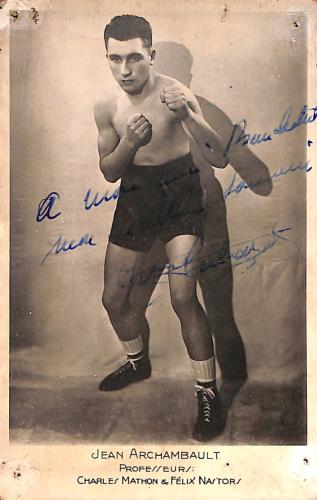 Carte postale dédicacée par Jean Archambault.