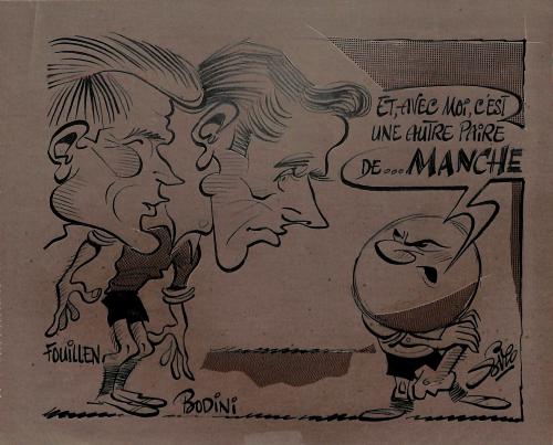CARICATURE ORIGINALE DE FOUILLEN ET BODINI (CHERBOURG)