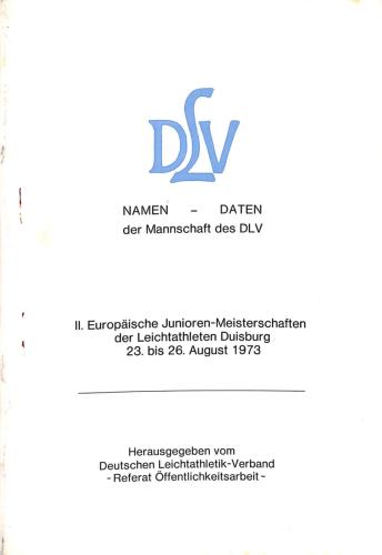 ENSEMBLE DE 3 PROGRAMMES OFFICIELS CHAMPIONNAT D'EUROPE JUNIOR ATHLÉTISME 1973