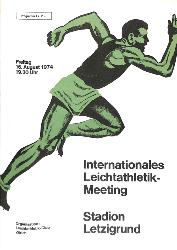 PROGRAMME OFFICIEL MEETING INTERNATIONAL ATHLÉTISME 1974