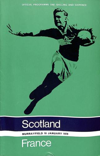PROGRAMME OFFICIEL DU MATCH ÉCOSSE VS FRANCE DU 10 JANVIER 1970
