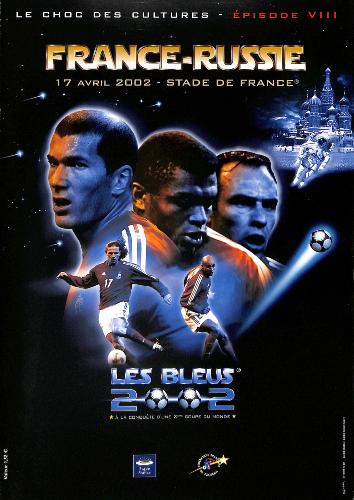 PROGRAMME OFFICIEL DU MATCH FRANCE VS RUSSIE DU 17 AVRIL 2002